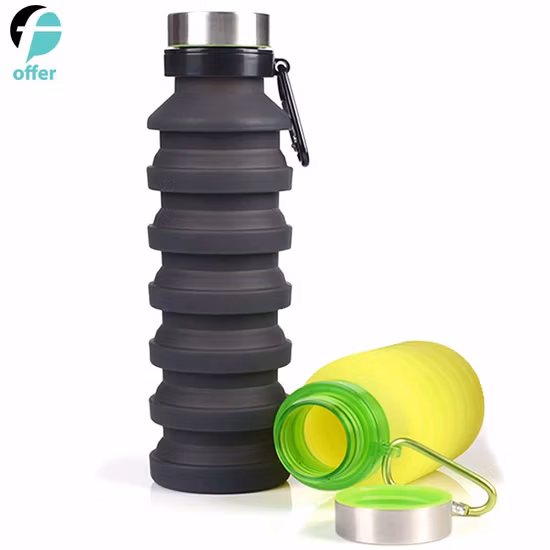 Copo de café dobrável Copo dobrável de silicone/caneca garrafa esportiva com tampas