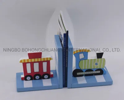 Estante de presente promocional para meninos em forma de trem/carro suportes para livros de madeira para estudantes