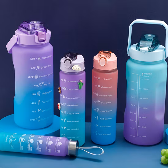 3 peças copo de plástico portátil ao ar livre chaleira de grande capacidade 1200ml garrafa de água esportiva